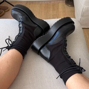 Free People NWT Paloma Barcelo Black l combat Boots Comfortable Chic Elevate ❤️